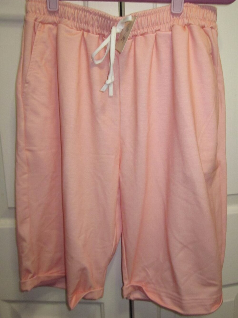 NWT Pixie Lady Peach Knit Bermuda Shorts Sz L